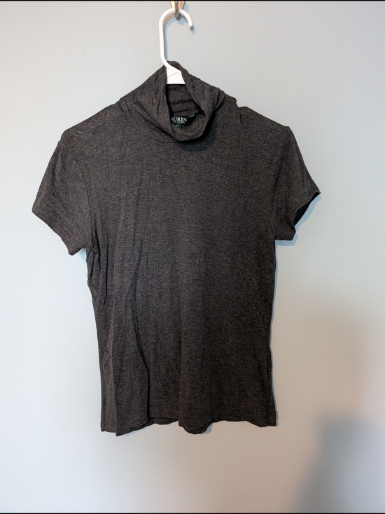Ralph Lauren Tops - Ralph Lauren Charcoal Short-Sleeve Turtleneck Tee